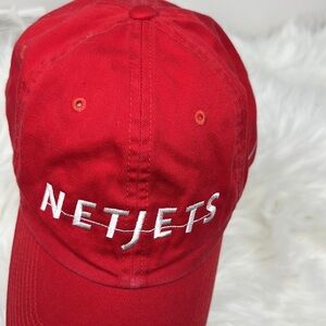 Nike X Netjets Heritage 86 Hat Baseball Cap Red Adjustable